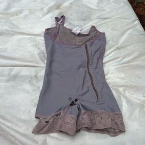 Gray Shapewear with Lace Trim